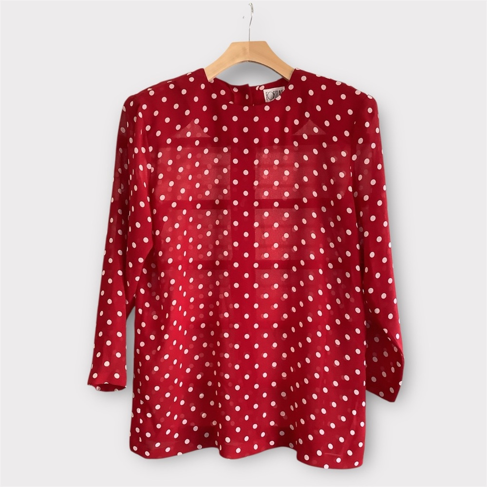 Vinatge Fortune Polka Dot Sheer Top